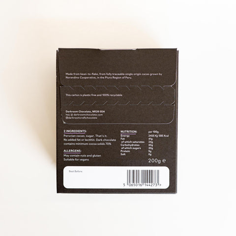 NEW 70% Peru Drinking Chocolate Flakes 200g