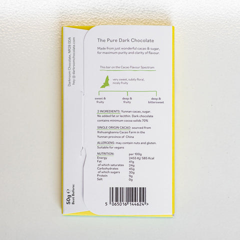 NEW 70% China, Yunnan 50g Bar